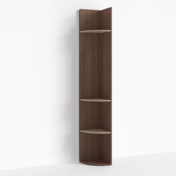 Стеллаж радиусный ПР-ШС-1-6, 330х330х2100 мм, ясень шимо светлый, ясень шимо темный