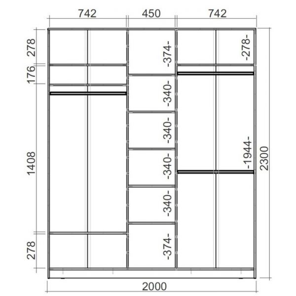 Шкаф-купе Хит-23-20-656 Белый, Цапли