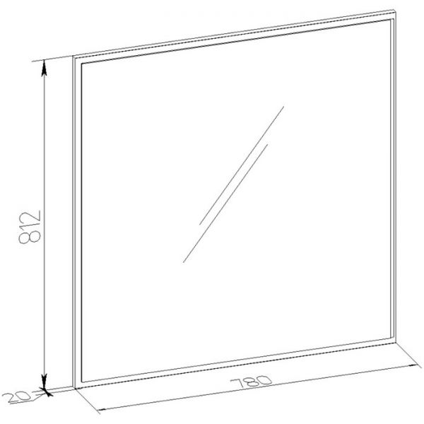 Зеркало навесное «Комфорт 35», 780 ? 20 ? 812 мм, цвет венге