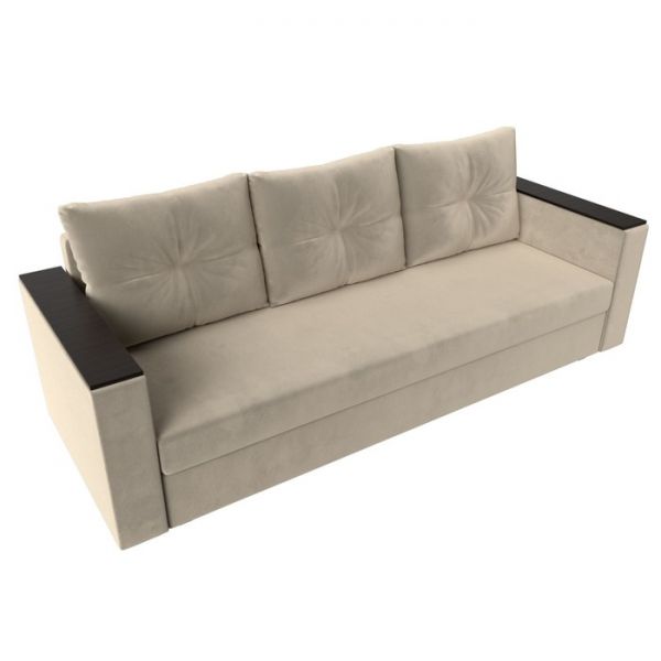 Диван прямой «Атланта лайт», без стола, еврокнижка, микровельвет, цвет бежевый