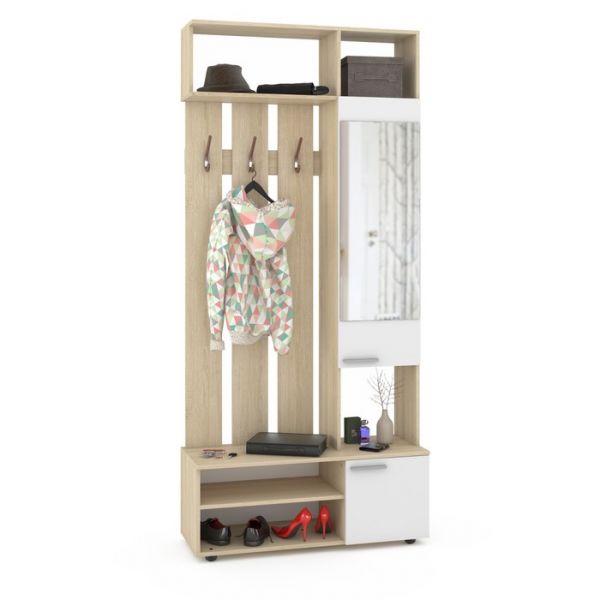 Прихожая Милан, 1000х362х2200, Дуб сонома/Белый