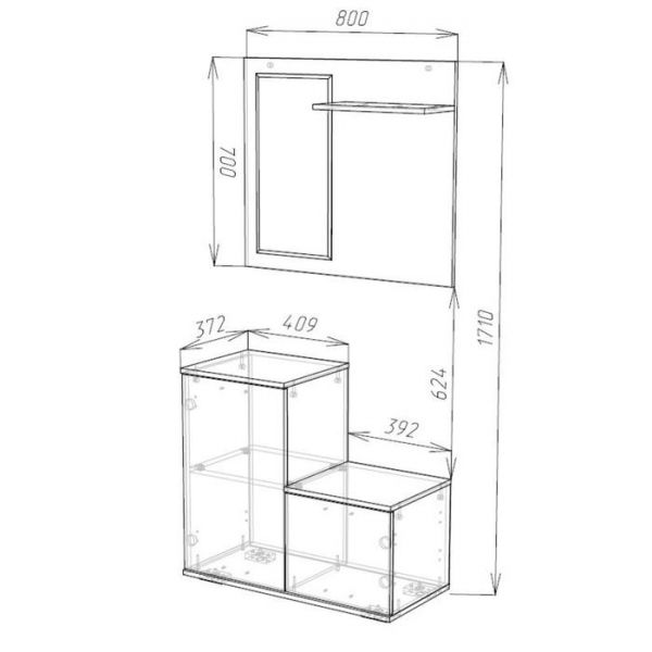 Прихожая Джейн 2, Дуб сонома