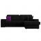 Угловой диван «Брюссель», механизм дельфин, микровельвет, цвет чёрный