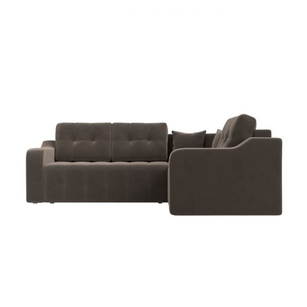 Угловой диван «Кембридж», механизм еврокнижка, велюр, цвет бежевый