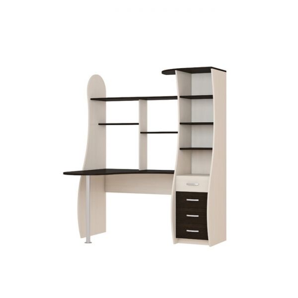 Стол компьютерный «Сатурн», 1475 ? 1057 ? 1804 мм, цвет дуб девон / дуб венге