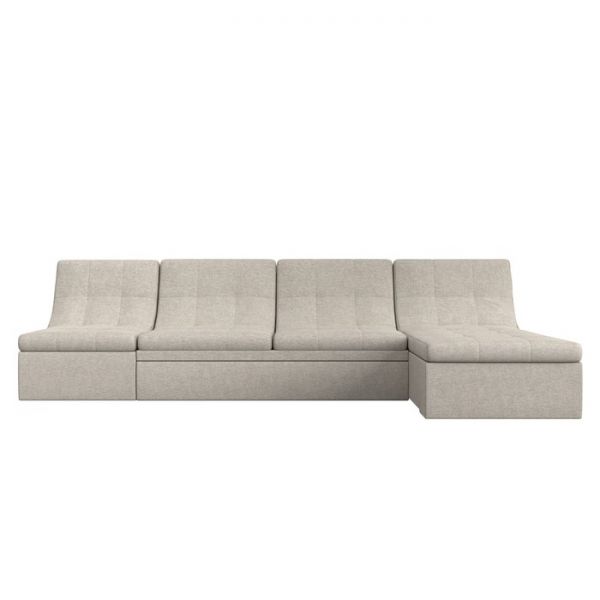 Угловой модульный диван «Холидей», механизм дельфин, рогожка, цвет бежевый