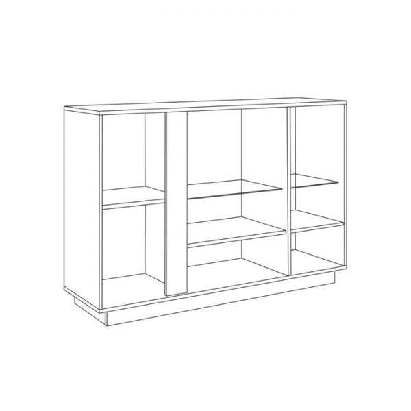 Комод Арчи 08.140, 1302х413х890, Дуб крафт золотой/Камень темный