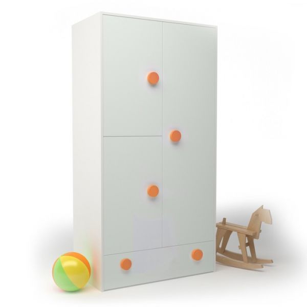 Шкаф створчатый ДМ-ШС-1-1, 932 ? 1816 ? 504 мм, корпус белый, фасад синий