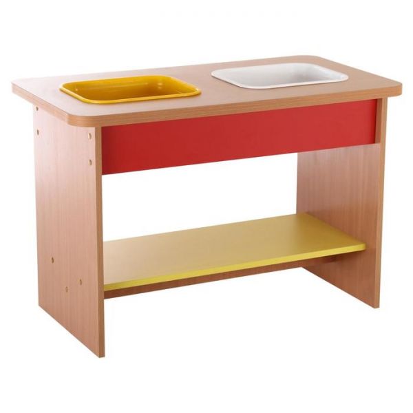 Центр воды и песка 900х500х600 бук бавария/жёлтый/красный