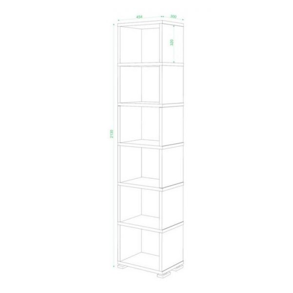 Стеллаж, 450 ? 300 ? 2130 мм, цвет белый жемчуг