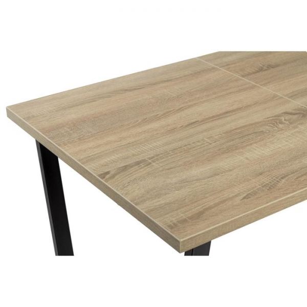 Стол АТЛАНТ-12 1300/1800*800х750 Дуб Бардалино серый/Опора АТЛАНТ-Черный матовый