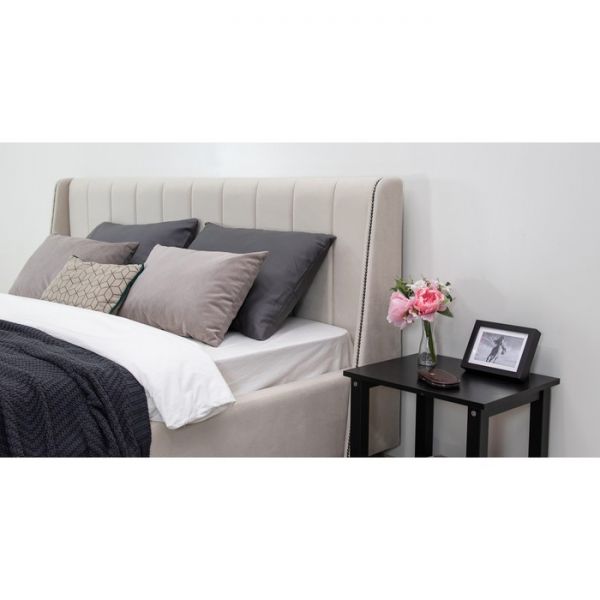 Кровать Мелисса, 1600х2000, ортопедическое осн+ПМ, Светло-бежевый