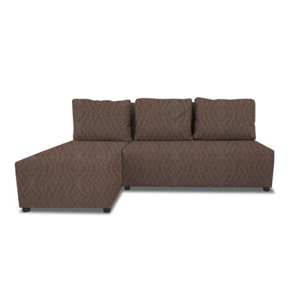 Угловой диван «Алиса», бельевой ящик, еврокнижка, рогожка, цвет savana grey / savana milk