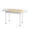 Стол раздвижной с фп Лайм 2 1100/1500х700х777 стол. Стекл./Пояс белый/прямые ноги