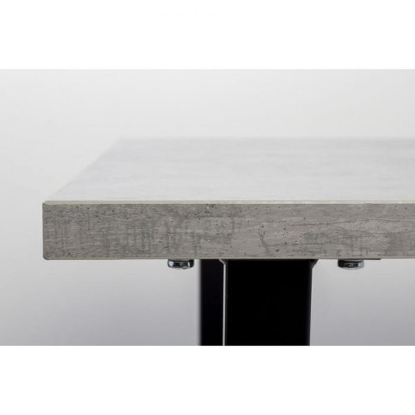 Стол АТЛАНТ-11 1300х800х750  Бетон Чикаго светлый/Опора АТЛАНТ-Черный матовый