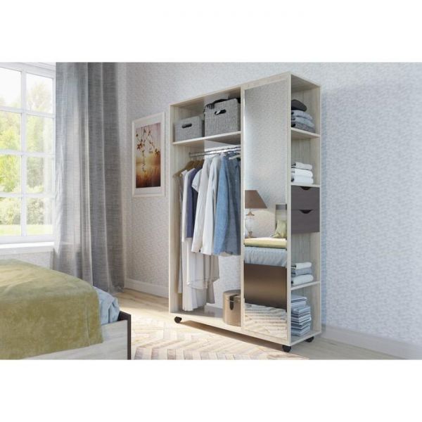 Шкаф Стайл открытый 1150х440х1780 дуб сонома/Венге