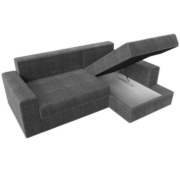 Угловой диван «Мэдисон», механизм еврокнижка, рогожка, правый угол, цвет серый