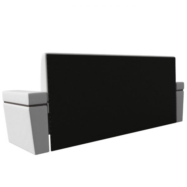 Кухонный прямой диван «Деметра», механизм дельфин, экокожа, цвет белый