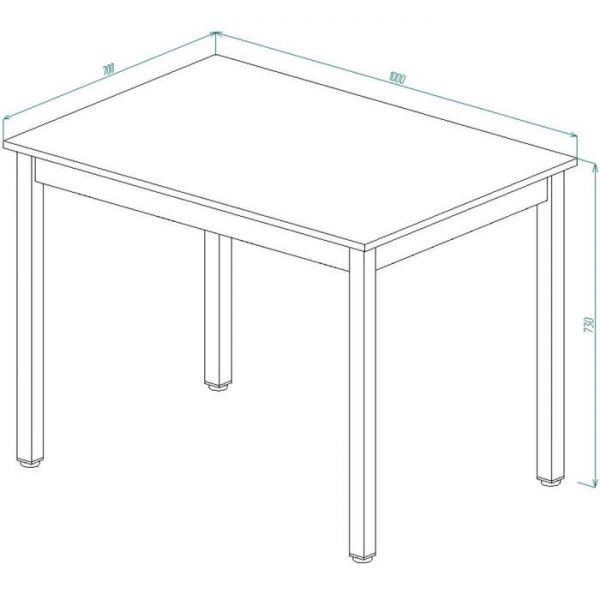 Стол обеденный №7 1000х700х730 Венге /Металлик; Ясень Шимо Светлый/Металлик