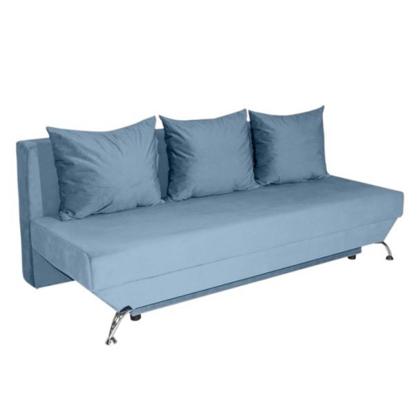 Прямой диван «Юность 17», механизм еврокнижка, ППУ, велюр, цвет бежевый