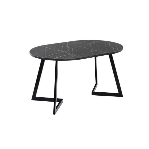Стол РИМ D-1050/1500х1050х760 Камень Черный/Опора Гермес чёрная матовая
