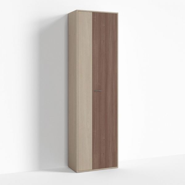 Шкаф узкий ПР-ШС-1-2, 600х334х2100 мм, ясень шимо светлый, ясень шимо темный