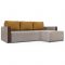 Угловой диван «Алиса 3», рогожка, цвет savana chocolate / savana camel / мarvel dark brown