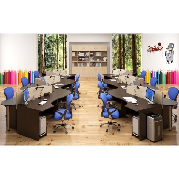 Стол эргономичный SIMPLE SET160-1(R), легно светлый, 1600х900х760 мм