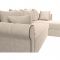 Угловой диван «Рейн», механизм еврокнижка, угол правый, рогожка, бежевый / кант коричневый