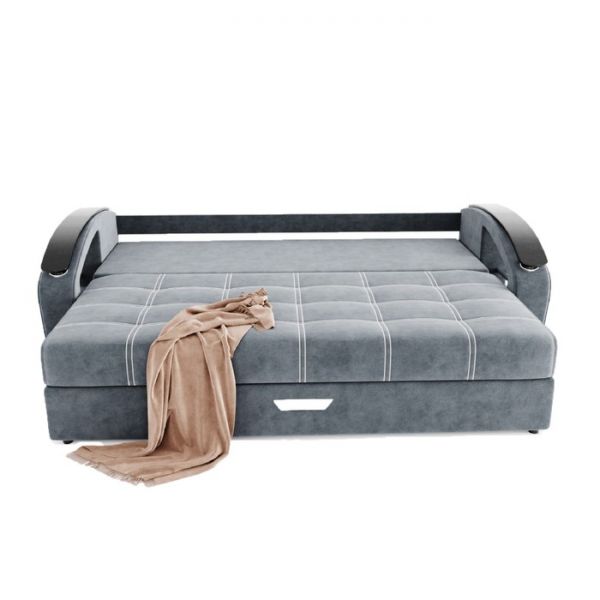 Диван прямой «Дубай», еврокнижка, ППУ, велюр, цвет селфи 01