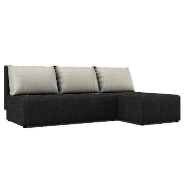 Угловой диван «Алиса», бельевой ящик, еврокнижка, рогожка, цвет savana grey / savana milk