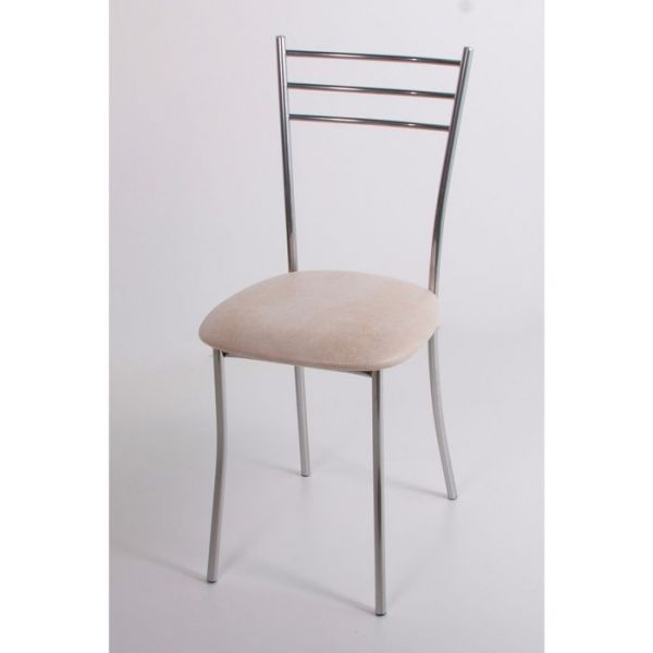 Стул на металлокаркасе Хлоя СТ хром люкс/белый