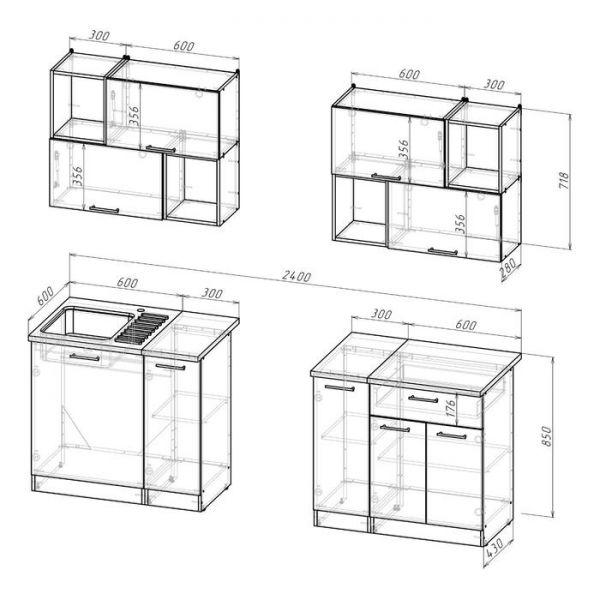Кухонный гарнитур Ольга макси 5 1800 мм