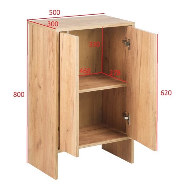 Шкаф книжный, 500х800х300, Дуб крафт золотой