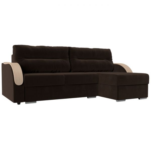 Угловой диван «Дарси», механизм еврокнижка, микровельвет, цвет бежевый