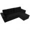 Угловой диван «Амстердам лайт», еврокнижка, правый угол, велюр, цвет чёрный