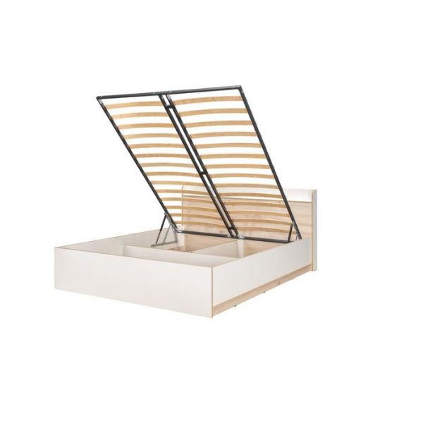 Кровать Веста 11.13, 1600х2000, с ортопед. осн и ПМ, Гаскон Пайн светлый/Белый шагрень