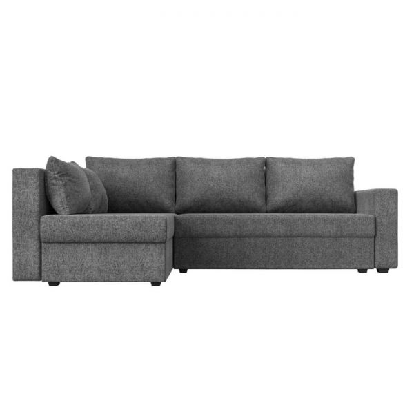 Угловой диван «Мансберг», механизм еврокнижка, угол левый, рогожка, цвет серый