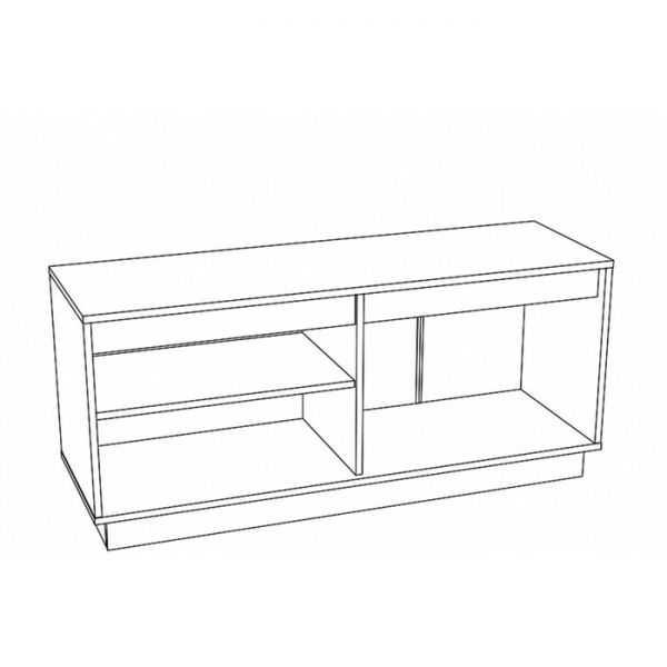 Тумба под ТВ Virginia НМ 011.28, 1242х400х554, Белый Скандинавский/Ясень Анкор темный