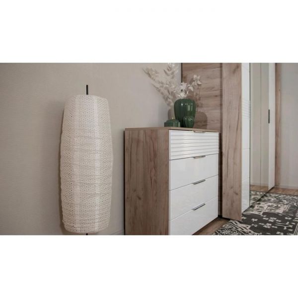 Комод «Джулия», 4 ящика, 800 ? 400 ? 820 мм, цвет крафт серый / белый глянец