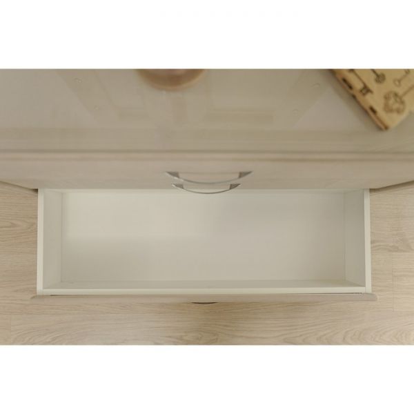 Комод «Алеро», 3 ящика, прозрачное стекло, велюр, цвет бежевый velutto 04