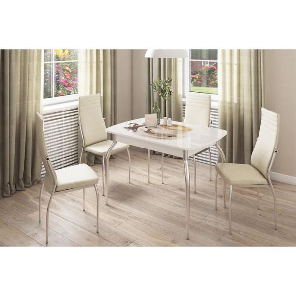 Стол обеденный раздвижной Танго 1100/1460х750х750 белый/кофе