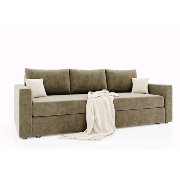 Диван прямой «Олимп 1», ППУ, еврокнижка, цвет селфи 03 / подушки селфи 01