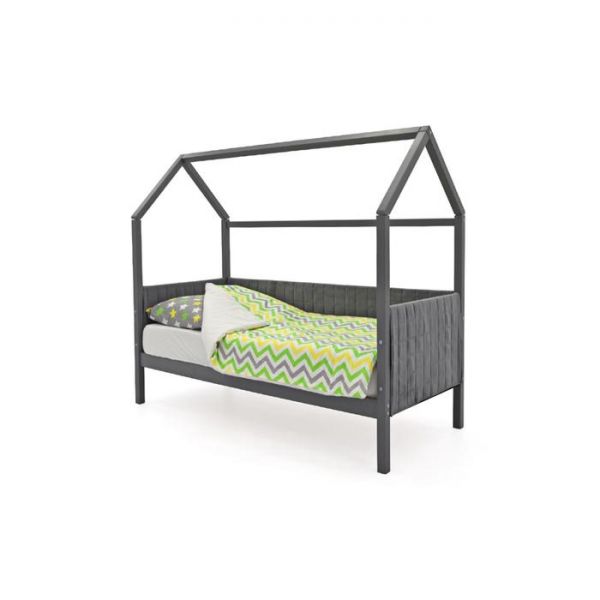 Детская кровать-домик мягкий Бельмарко  Svogen графит