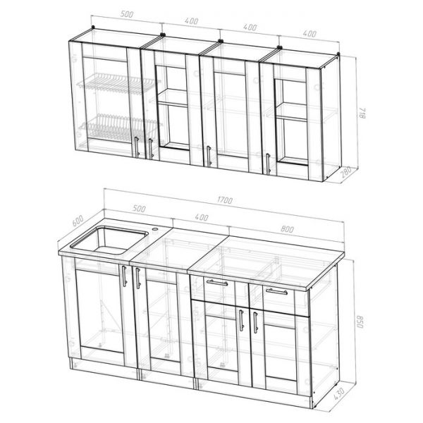Кухонный гарнитур Симона демо 1700