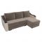 Угловой диван «Монако», механизм еврокнижка, велюр, цвет бежевый / коричневый