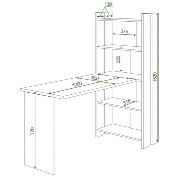 Компьютерный стол, 700 ? 1522 ? 1520 мм, цвет белый жемчуг