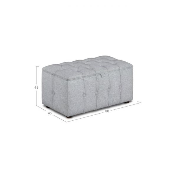 Пуф «Алеро» с ПМ, 800 ? 430 ? 410 мм, прямоугольный, рогожка, цвет серый