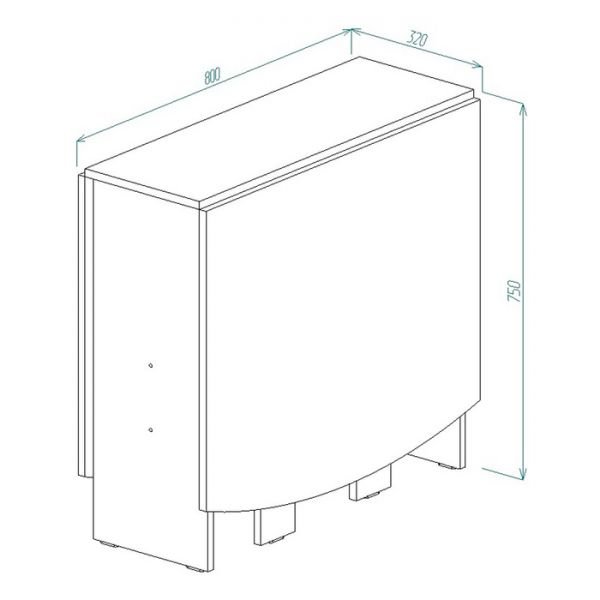 Стол книжка простая СТК-1 750х1600х800 Дуб Сонома