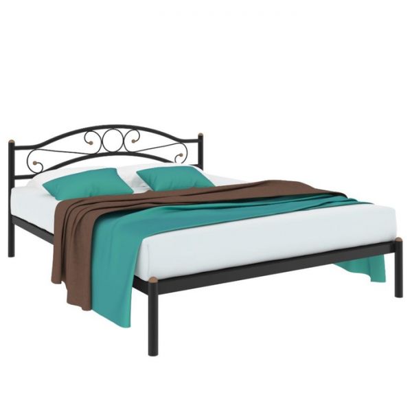 Кровать «Надежда», 1400 ? 2000 мм, металл, цвет чёрный
